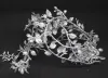 Weihnachtliche Miniblattgirlande Silber mit Glitter - Kunststoff 180 cm