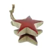 Weihnachtsanhänger Massivo Stern Rot & Natur Ø 5,5 cm - Holz