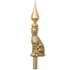 Weihnachtsbaummotivspitze Leopard Perle goldfarben 31 cm hoch - Glas
