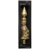 Weihnachtsbaummotivspitze Leopard Perle goldfarben 31 cm hoch - Glas
