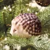 Weihnachtsdeko Igel Braun 7,5 cm - Glas