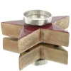 Weihnachtsdeko Massivo Stern Herz Rot & Natur Kerzenhalter Ø 22 cm - Holz