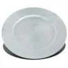 Weihnachtsdeko Teller Silberfarben mit Strukturoberfläche Ø 33 cm - Kunststoff