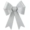 Weihnachtsschleife silberglänzend Höhe 29 cm Breite 21 cm - Kunststoff