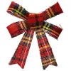 Weihnachtsschleifen Rot kariert 10 x 10 cm im 3er Set - Polyester & Kunststoff