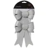 Weihnachtsschleifen silberglänzend Höhe 17 cm Breite 15 cm 2er Set - Kunststoff