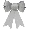 Weihnachtsschleifen silberglänzend Höhe 17 cm Breite 15 cm 2er Set - Kunststoff