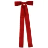 Weihnachtsschleifen mit Clip Weihnachtsrot 3er Bundle - Polyester & Samt