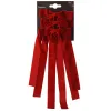 Weihnachtsschleifen mit Clip Weihnachtsrot 3er Bundle - Polyester & Samt