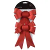 Weihnachtsschleifen rotglänzend Höhe 17 cm Breite 15 cm 2er Set - Kunststoff