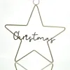 Weihnachtsstern mit CHRISTMAS Schriftzug Goldfarben Ø 41 cm - Metall