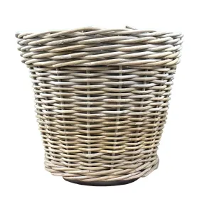 VAN DER LEEDEN DRYPOT® Rattan Pflanzkübel Grau Ø 60 cm - Sylter Körbe