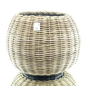 VAN DER LEEDEN DRYPOT® Rattan Tina Pflanzkübel Grau Ø 68 cm - Sylter Körbe