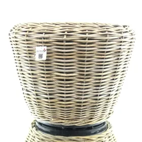 VAN DER LEEDEN DRYPOT® Rattan Pflanzgefäß Grau ca. Ø 65 cm - Sylter Körbe