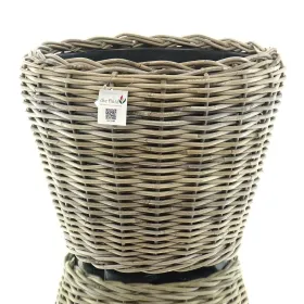 VAN DER LEEDEN DRYPOT® Rattan Pflanzgefäß Grau ca. Ø 55 cm - Sylter Körbe