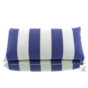 VAN DER LEEDEN Kissen Blau & Weiß gestreift 70 cm x 35 cm
