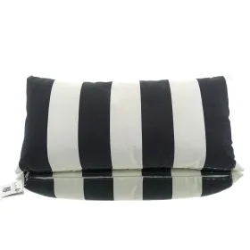 VAN DER LEEDEN Kissen Schwarz & Weiß gestreift 70 cm x 35 cm