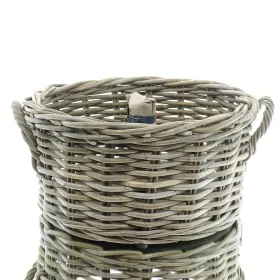 VAN DER LEEDEN Sonnenschirmständer Rattan grau Ø 48 Höhe 25 cm
