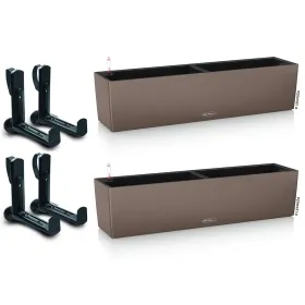 LECHUZA® Blumenkasten BALCONERA Color 80 Muskat All-in-One x 2 + 4 Halter LECHUZA® Blumenkasten BALCONERA Color 80 Muskat All-in-One x 2 + 4 Halter