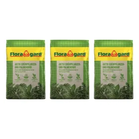 3 x Floragard® Aktiv Grünpflanzen- und Palmenerde - 10 Liter