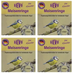 GEVO® Meisenringe Ergänzungsfutter für Wildvogel - 3 Meisenringe x 4 GEVO® Meisenringe Ergänzungsfutter für Wildvogel - 3 Meisenringe x 4