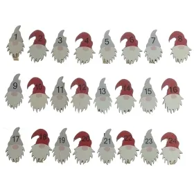 Adventskalenderklammern Santa 1 bis 24 nummeriert 3 x 4,8 cm - Holz Adventskalenderklammern Santa 1 bis 24 nummeriert 3 x 4,8 cm - Holz