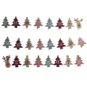 Adventskalenderklammern Tannenbäume 1 bis 24 nummeriert 3 x 4,8 cm - Holz & Stoff Adventskalenderklammern Tannenbäume 1 bis 24 nummeriert 3 x 4,8 cm - Holz & Stoff