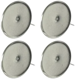 Adventskranzkerzenhalter Silberfarben Ø 8 cm ohne Dorn aus Metall - 4er Set