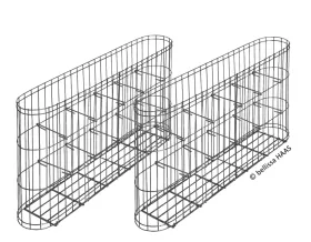 bellissa® Gabione Leonardo 60 x 10 x 30 cm - 2er Pack