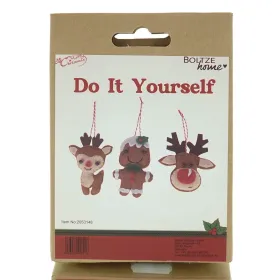 Boltze Weihnachtsdeko Kinder Do It Yourself Bastelset Hirsch Noeline für 3 Anhänger