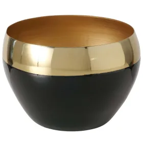 Boltze Windlicht Malva rund gold, schwarz Ø 12 cm H: 8,5 cm eisen handgemalt