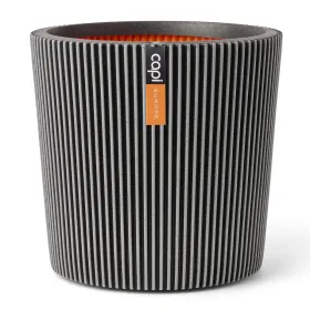 Capi Europe Pflanzgefäß Groove NL Konisch Anthrazit mit Isolierschicht Ø 45 cm - Kunststoff