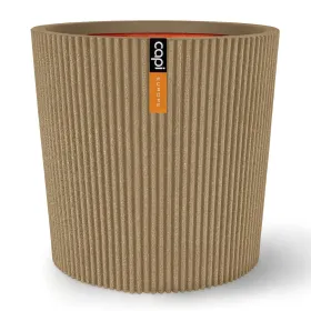 Capi Europe Pflanzgefäß Groove NL Konisch Beige mit Isolierschicht Ø 36 cm - Kunststoff