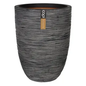 Capi Europe Pflanzgefäß Rib NL Elegant Anthrazit niedrig Ø 34 cm x 46 cm - Kunststoff