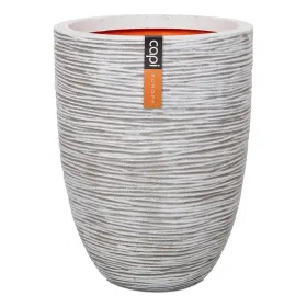 Capi Europe Pflanzgefäß Rib NL Elegant Elfenbeinfarben niedrig Ø 34 cm x 46 cm - Kunststoff