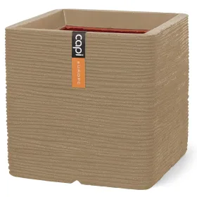 Capi Europe Pflanzgefäß Rib NL Quadratisch Beige 40 x 40 cm - Kunststoff