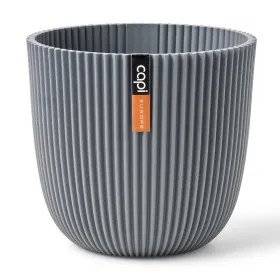 Capi Europe Übertopf Groove Kugel Grau Ø 13 cm - Kunststoff