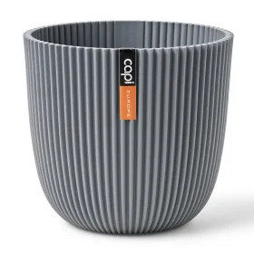 Capi Europe Übertopf Groove Kugel Grau Ø 25 cm - Kunststoff