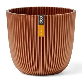 Capi Europe Übertopf Groove Kugel Kupferfarben metallic Ø 21,5 - Kunststoff