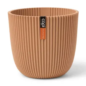 Capi Europe Übertopf Groove Kugel Pfirsichfarben Ø 25 cm - Kunststoff