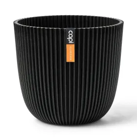 Capi Europe Übertopf Groove Kugel Schwarz Ø 13 cm - Kunststoff