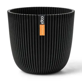 Capi Europe Übertopf Groove Kugel Schwarz Ø 16,5 cm - Kunststoff