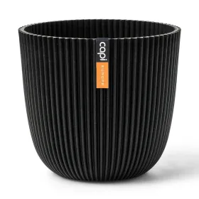 Capi Europe Übertopf Groove Kugel Schwarz Ø 21,5 - Kunststoff