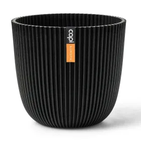 Capi Europe Übertopf Groove Kugel Schwarz Ø 25 cm - Kunststoff