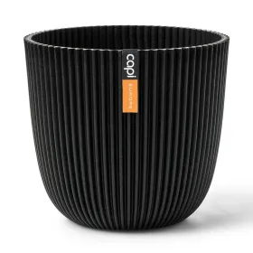 Capi Europe Übertopf Groove Kugel Schwarz Ø 28 cm - Kunststoff