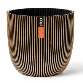 Capi Europe Übertopf Groove Kugel Schwarz & Goldfarben Ø 21,5 - Kunststoff