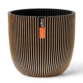 Capi Europe Übertopf Groove Kugel Schwarz & Goldfarben Ø 25 cm - Kunststoff