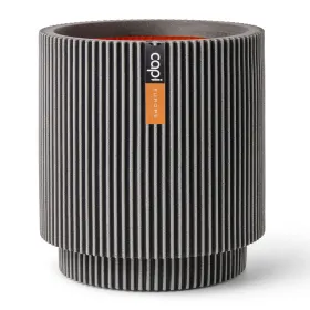 Capi Europe Übertopf Groove NL Zylinder Anthrazit mit Isolierschicht Ø 36,6 cm - Kunststoff