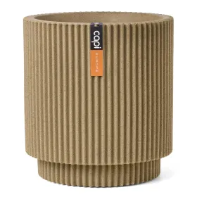Capi Europe Übertopf Groove NL Zylinder Beige mit Isolierschicht Ø 36,6 cm - Kunststoff