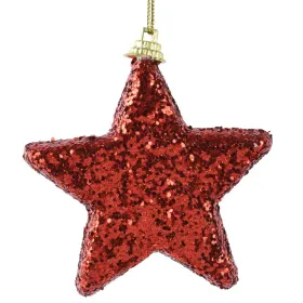 Weihnachtsanhänger Stern Rot bruchfest Höhe 2,5 cm Breite 14,5 cm Länge 20 cm 6 Stück - Schaumstoff